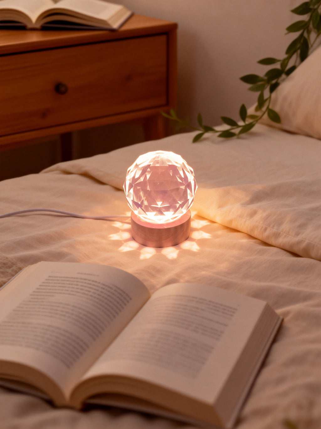 Stylish Crystal Glow Night Light / Elegant Crystal Accent Night Light