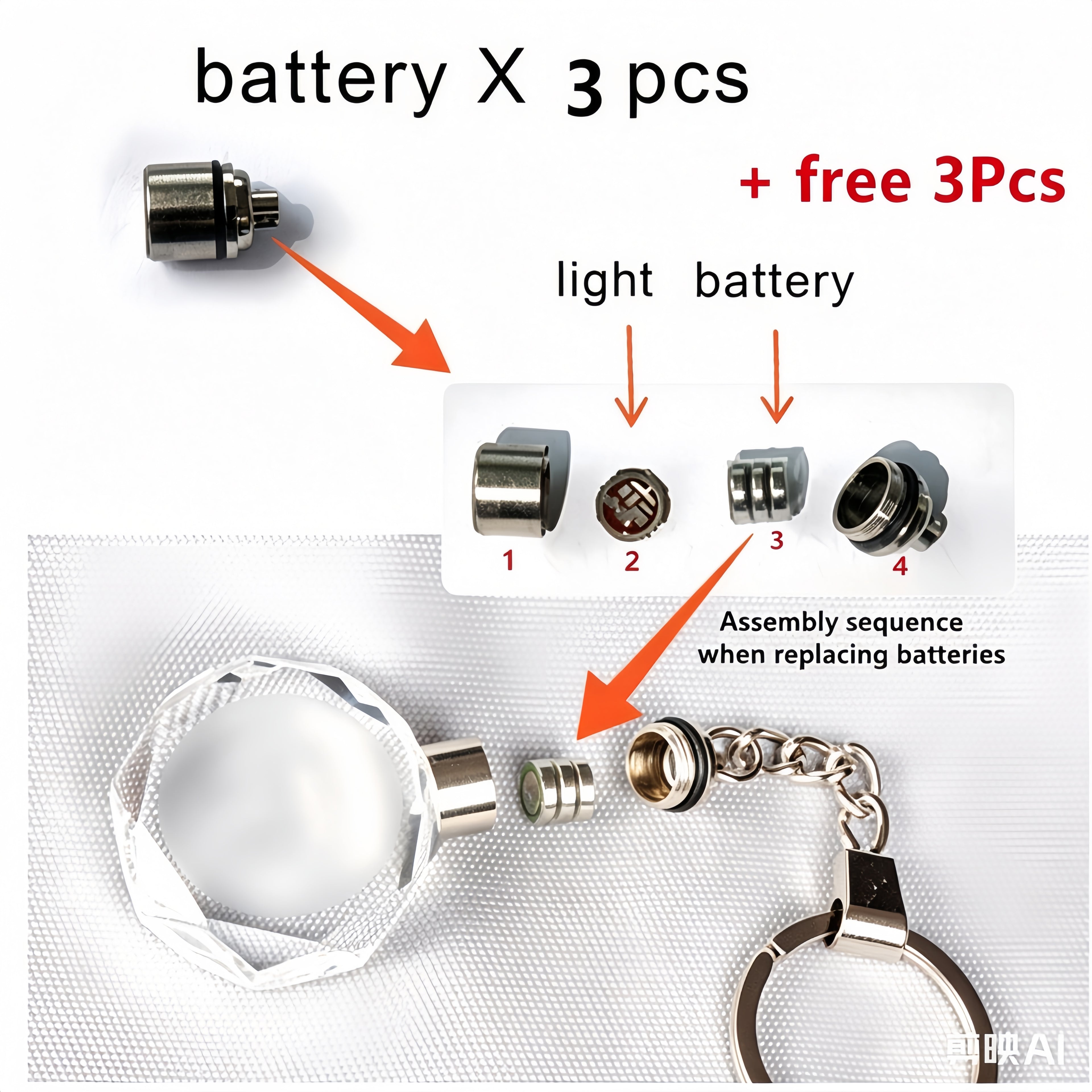 K9 Crystal LED Keychain