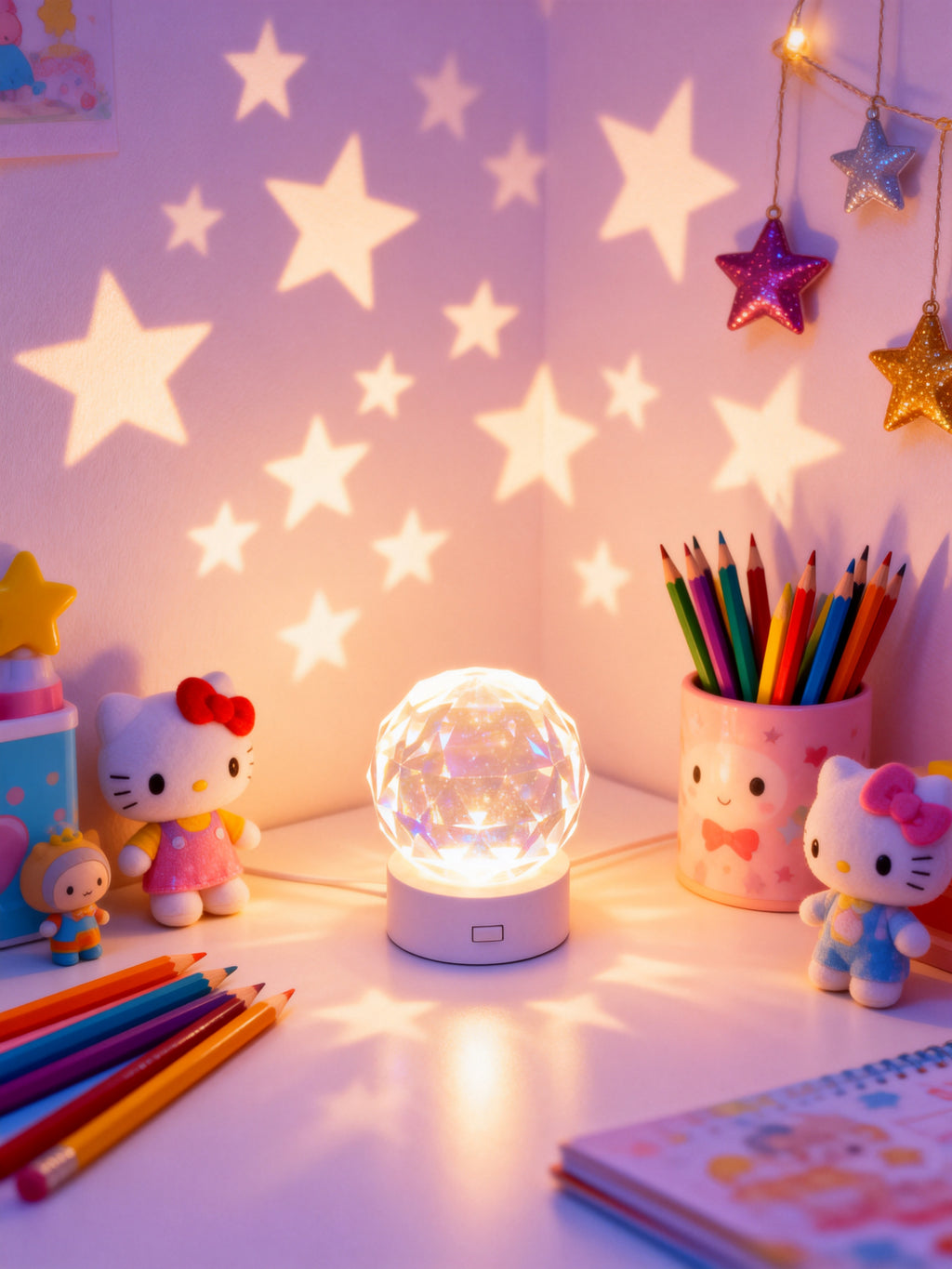 Stylish Crystal Glow Night Light / Elegant Crystal Accent Night Light