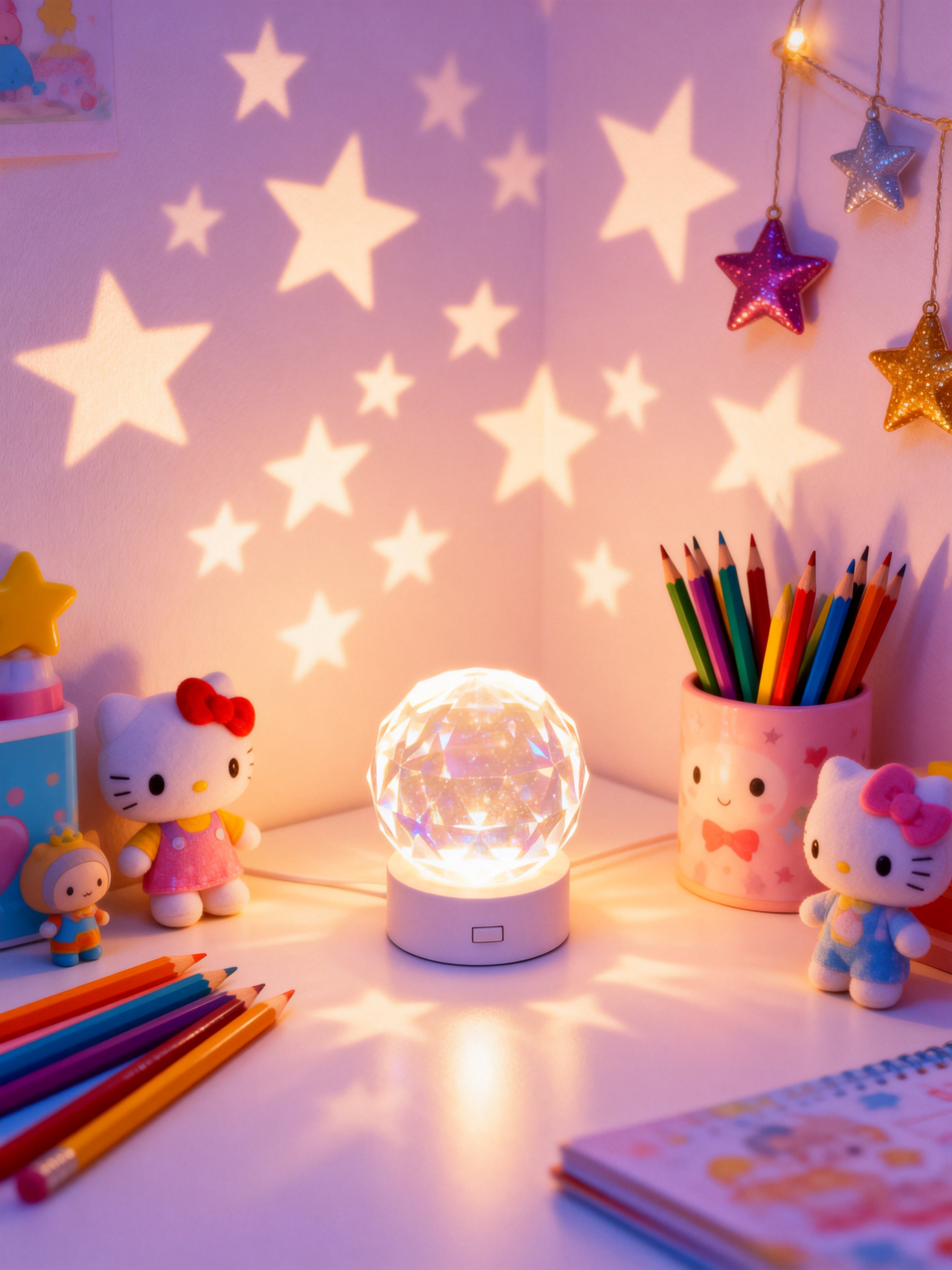 Stylish Crystal Glow Night Light / Elegant Crystal Accent Night Light