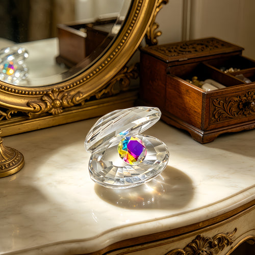 Crystal Shell Figurine Ornament Decorative Statue