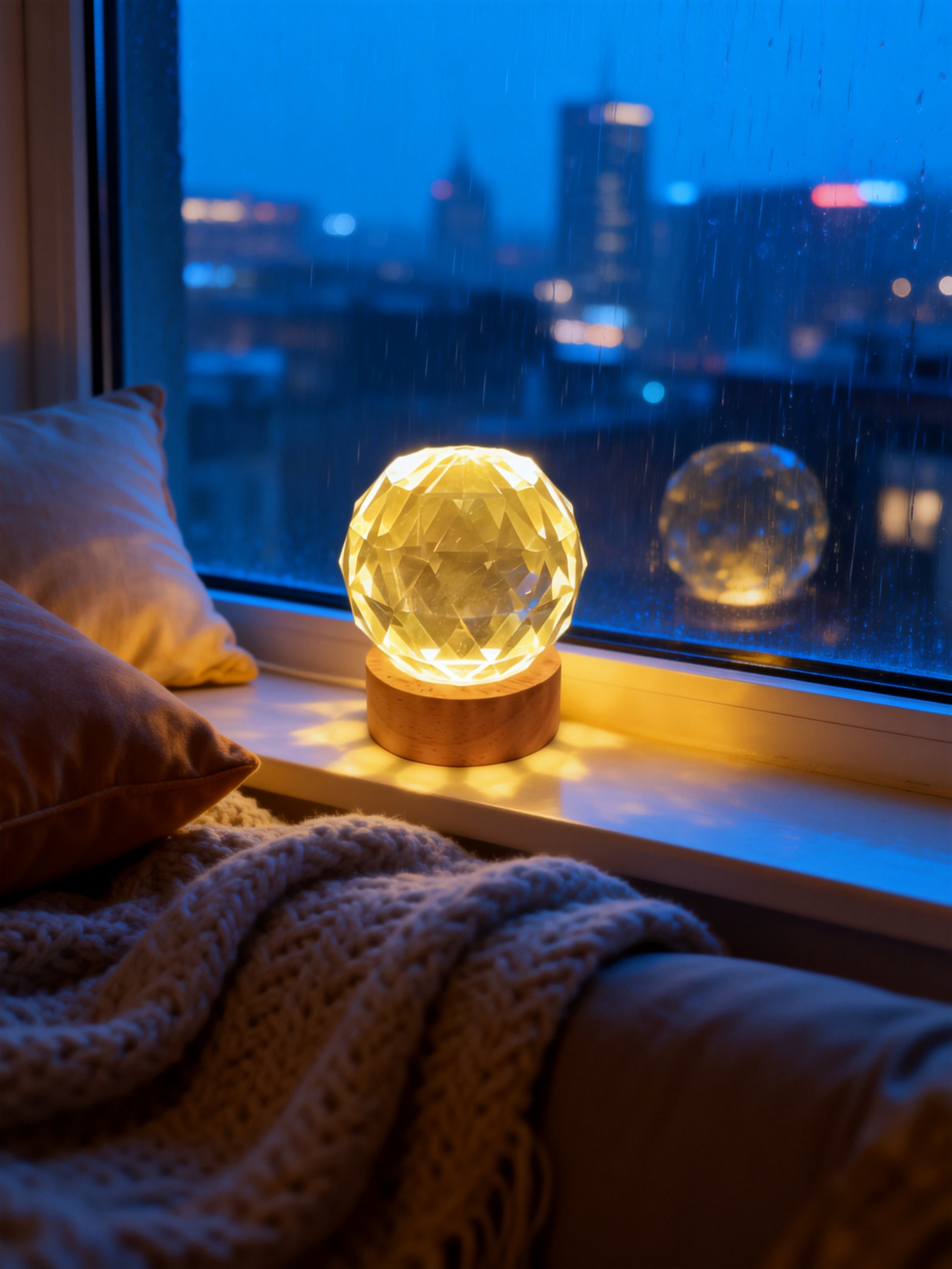 Stylish Crystal Glow Night Light / Elegant Crystal Accent Night Light