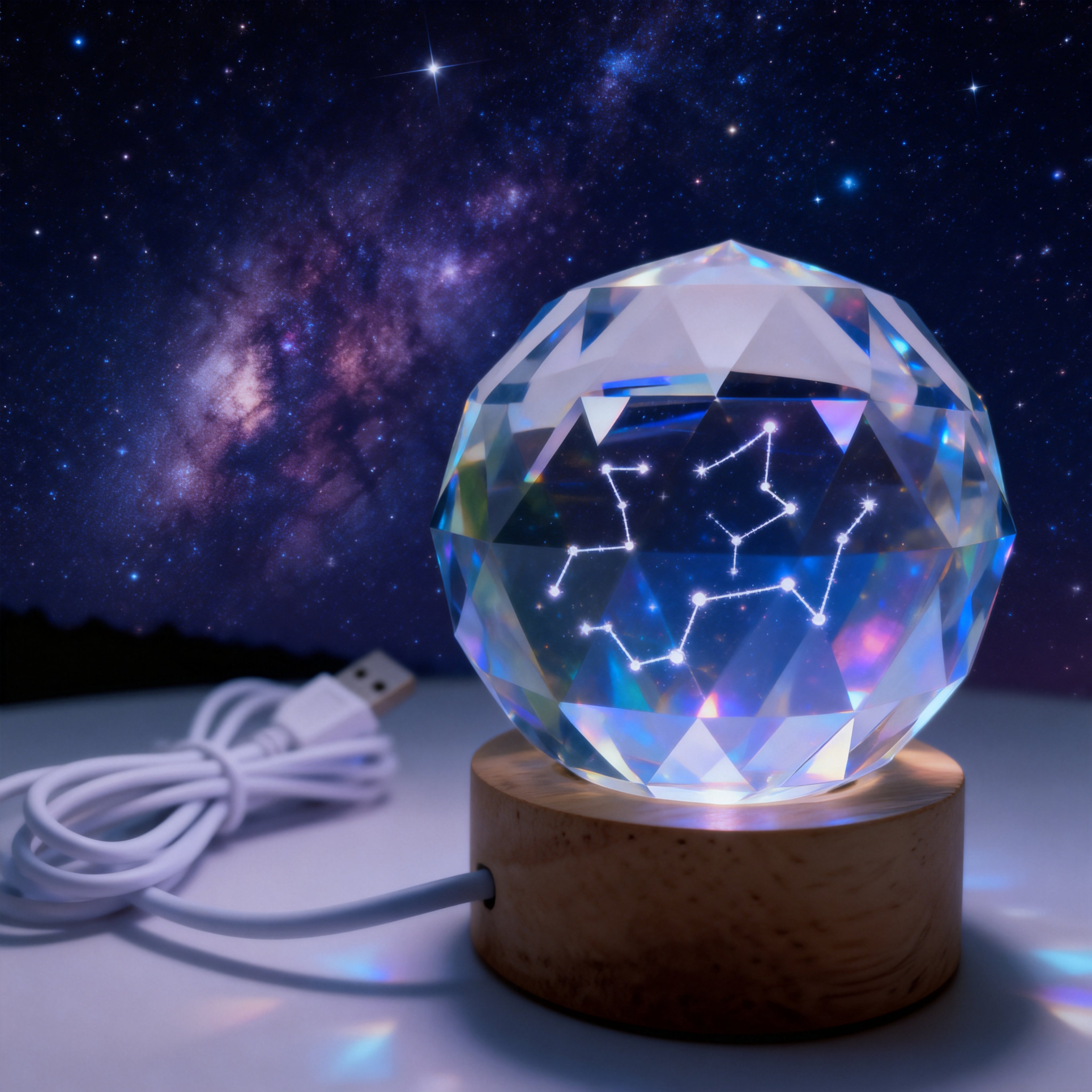 Stylish Crystal Glow Night Light / Elegant Crystal Accent Night Light