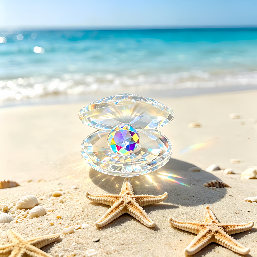 Crystal Shell Figurine Ornament Decorative Statue