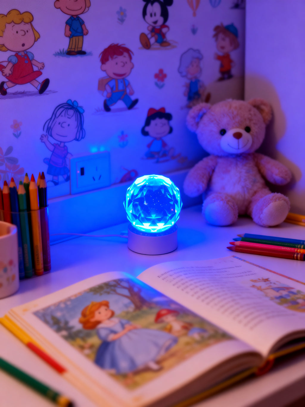 Stylish Crystal Glow Night Light / Elegant Crystal Accent Night Light