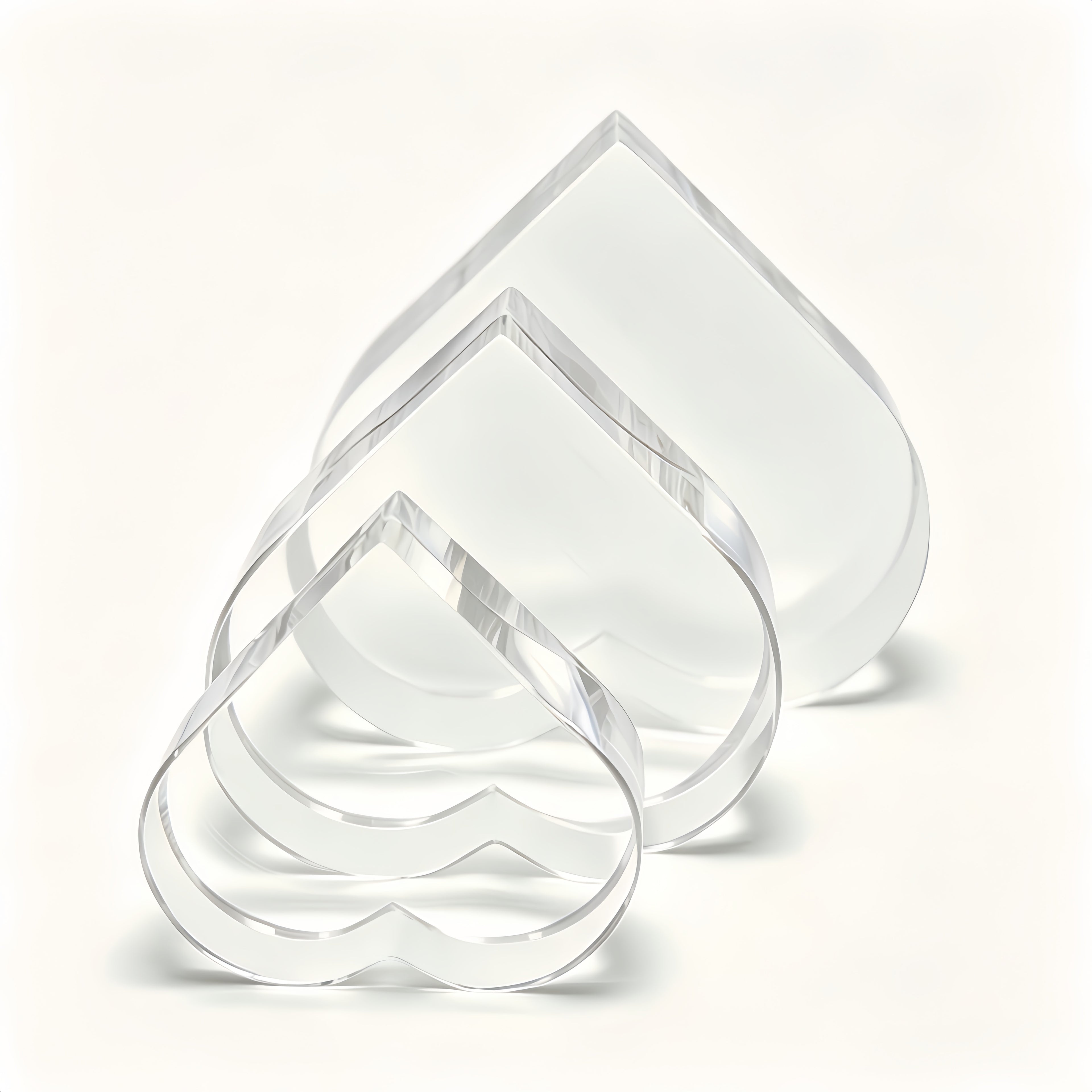 Crystal Love Heart Shape White Blank