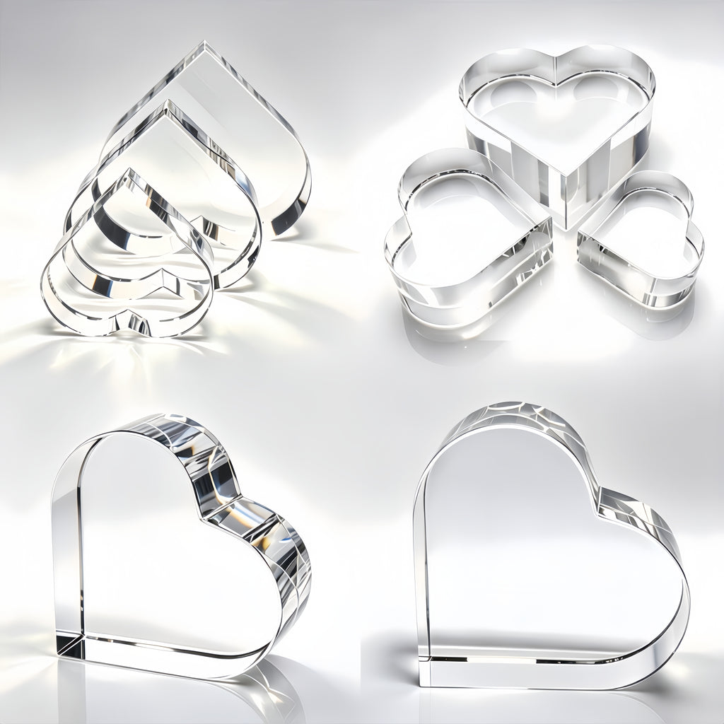 Crystal Love Heart Shape White Blank
