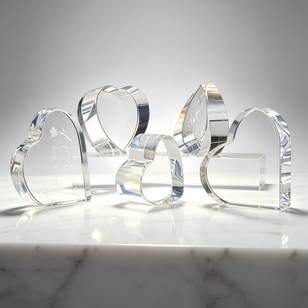 Crystal Love Heart Shape White Blank