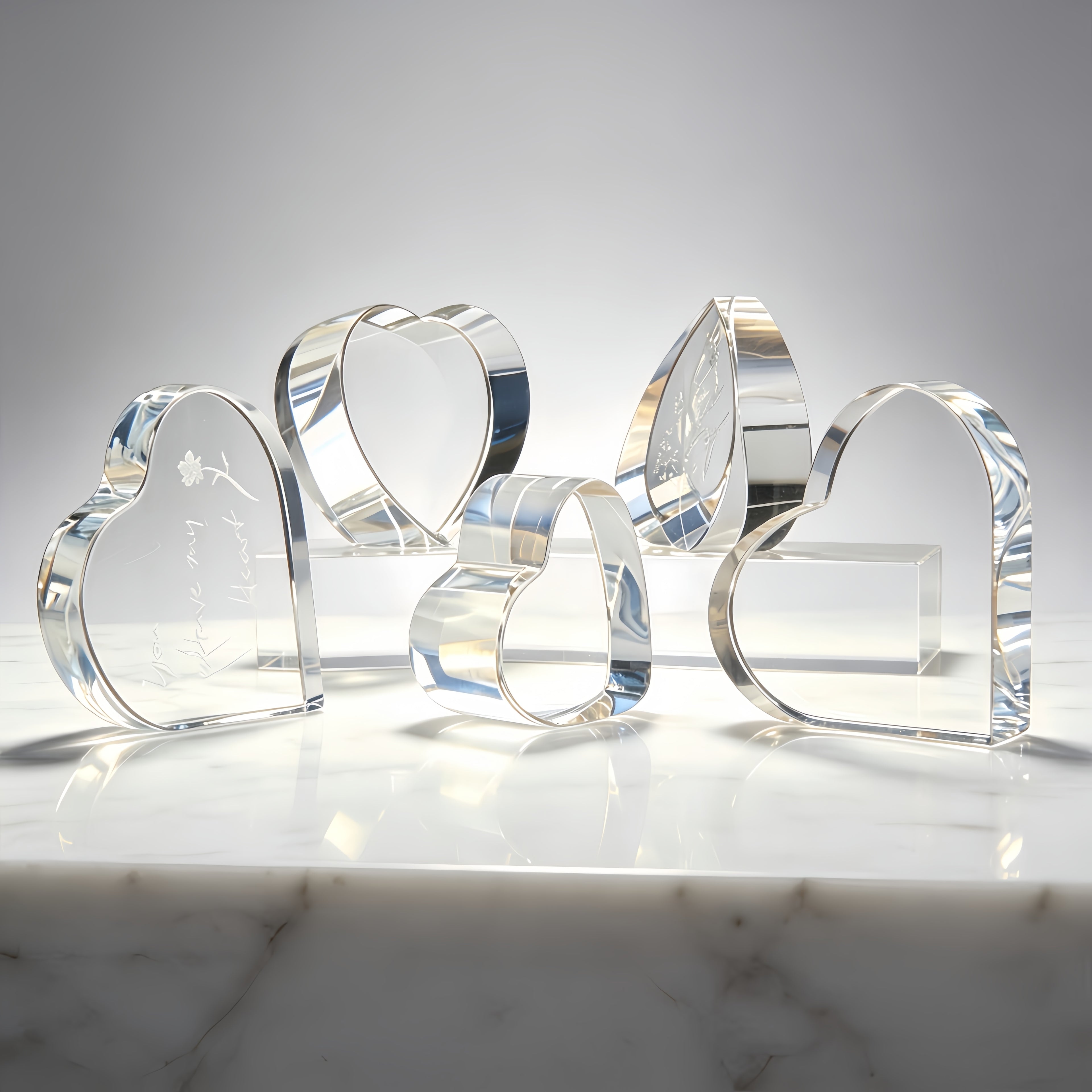 Crystal Love Heart Shape White Blank
