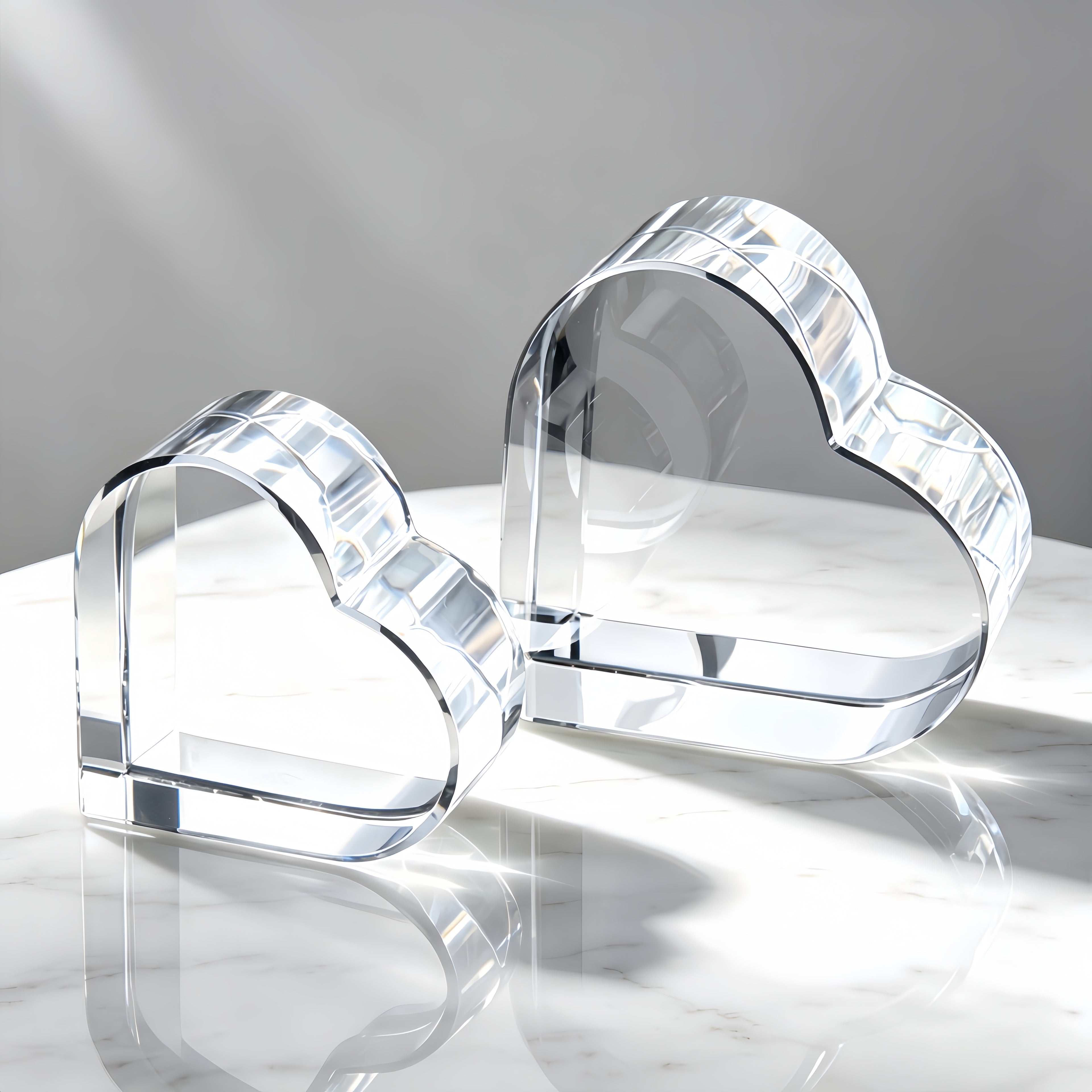 Crystal Love Heart Shape White Blank