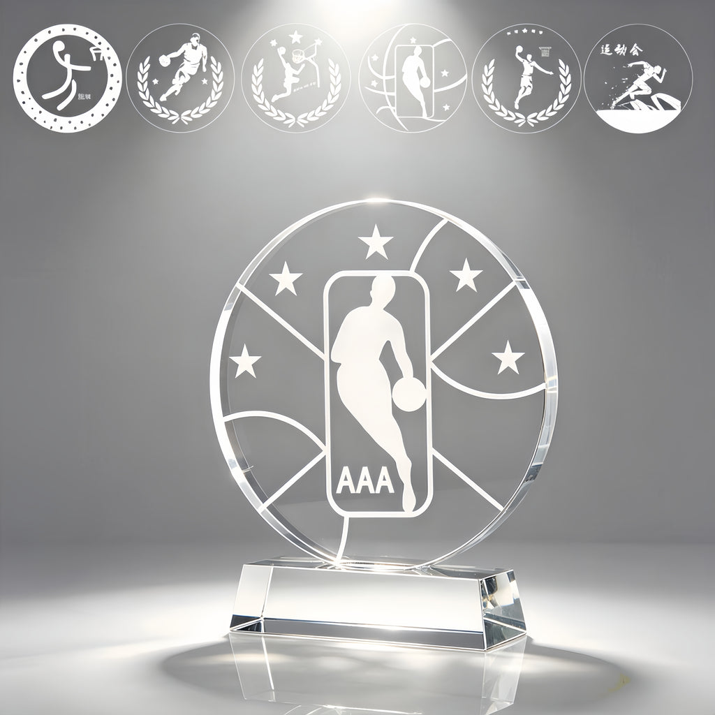 Crystal Award Trophy for Sports Competitions