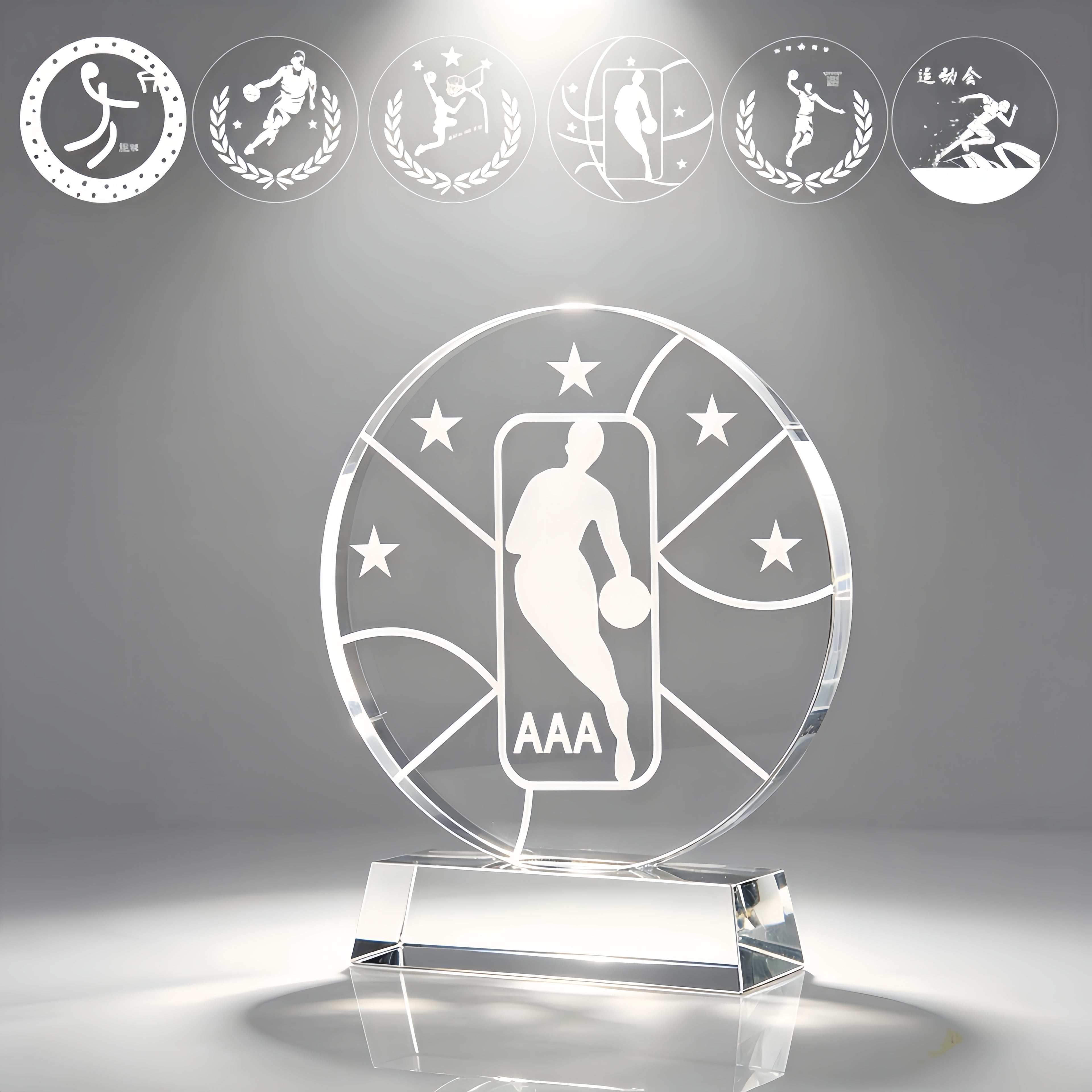 Crystal Award Trophy for Sports Competitions