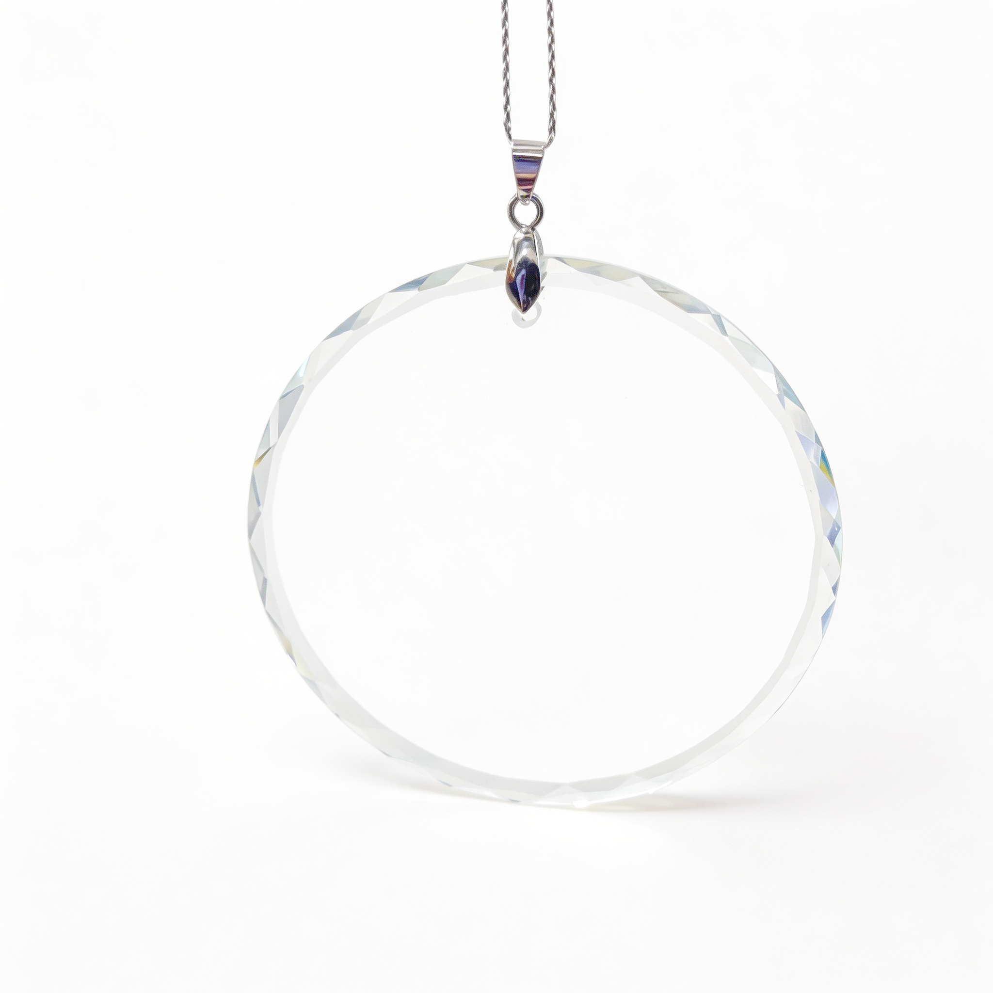 Circular Crystal Glass Pendant