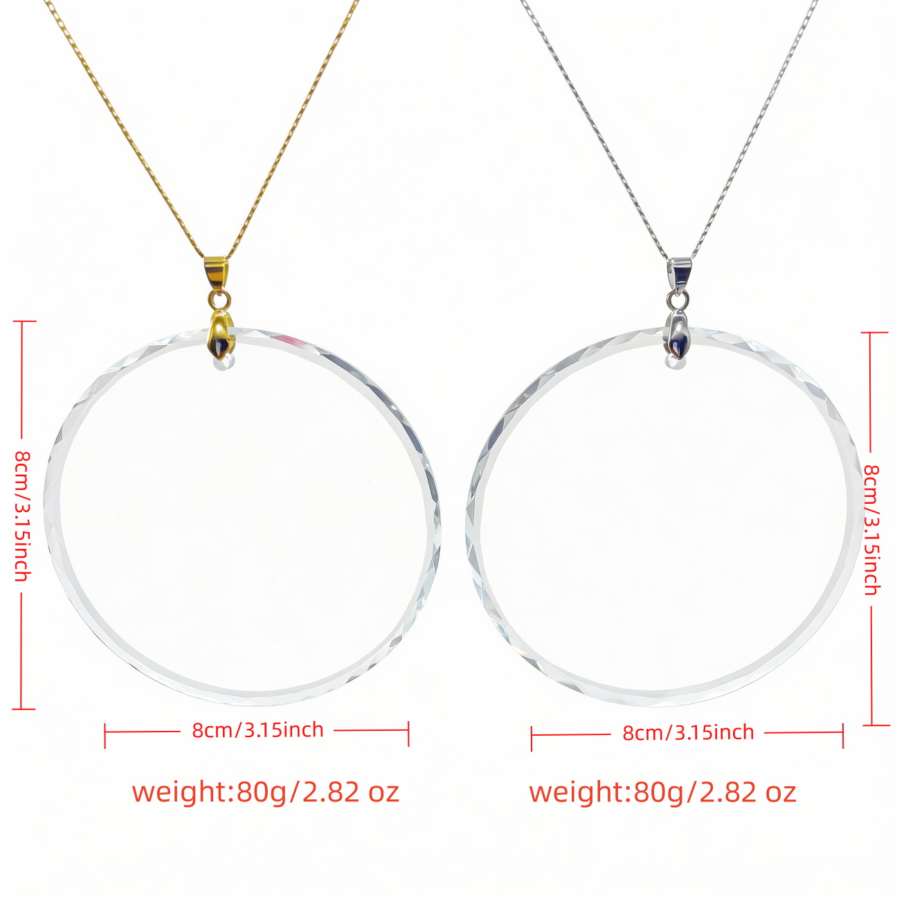 Circular Crystal Glass Pendant