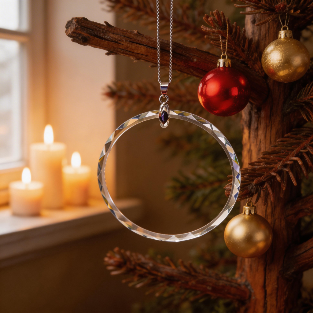 Circular Crystal Glass Pendant