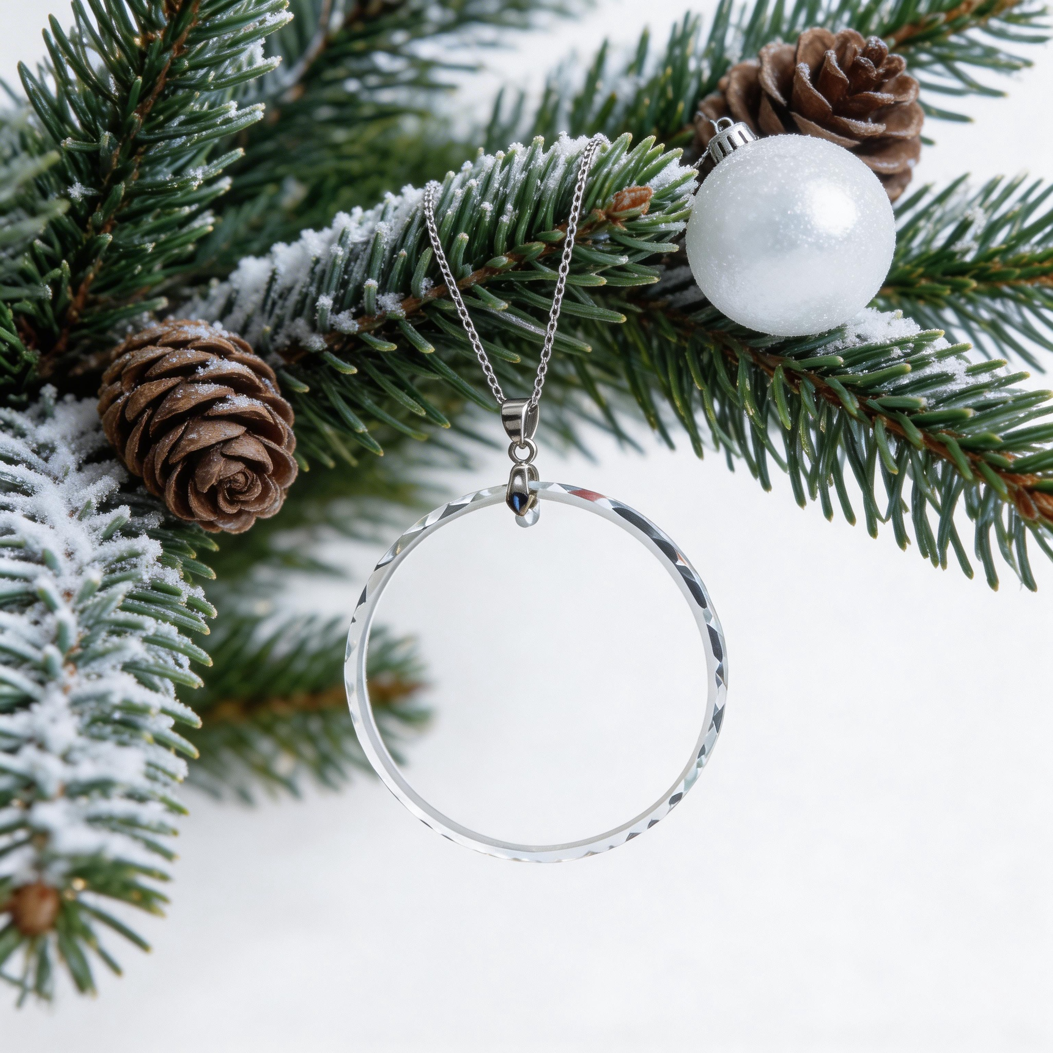 Circular Crystal Glass Pendant
