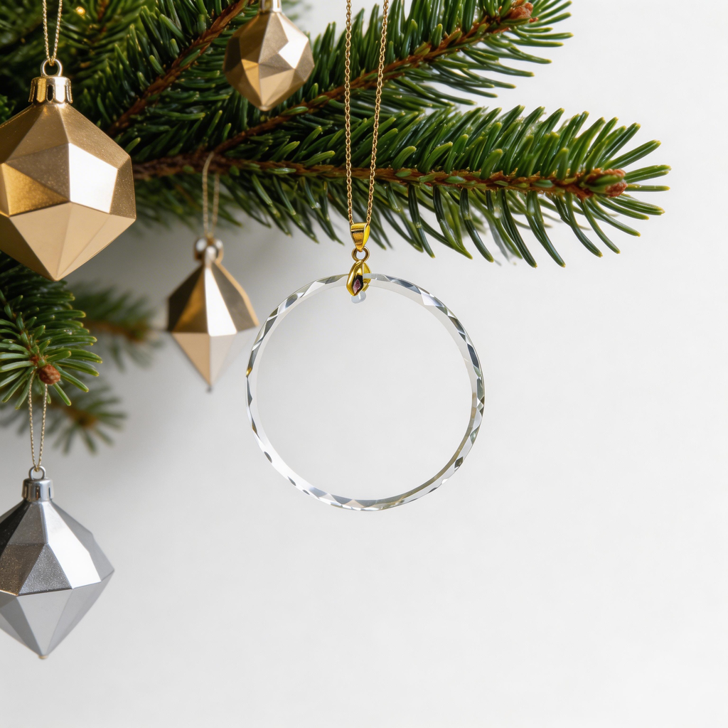 Circular Crystal Glass Pendant