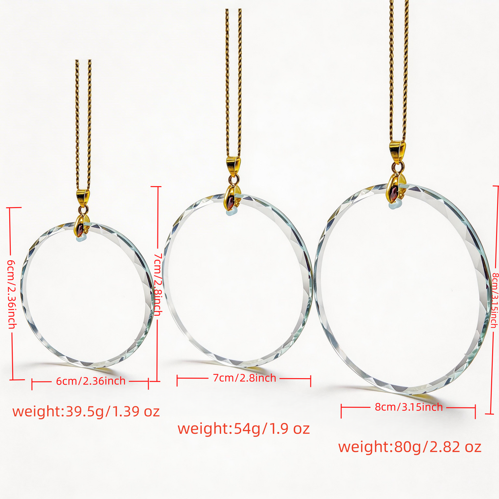 Circular Crystal Glass Pendant