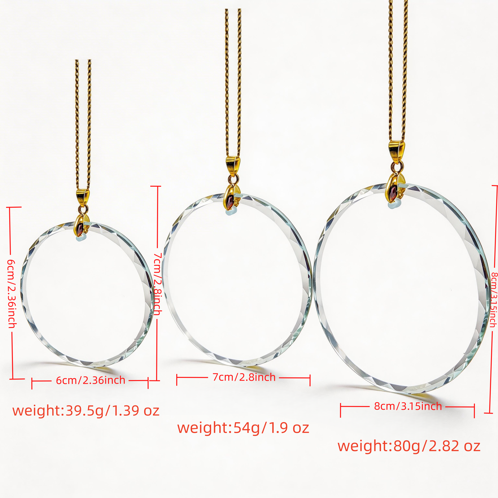 Circular Crystal Glass Pendant