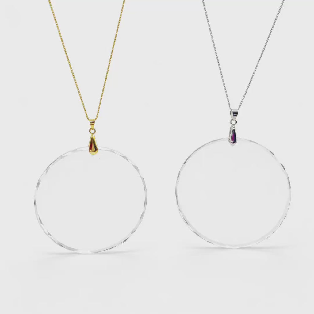 Circular Crystal Glass Pendant