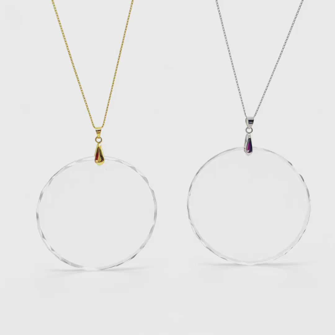Circular Crystal Glass Pendant